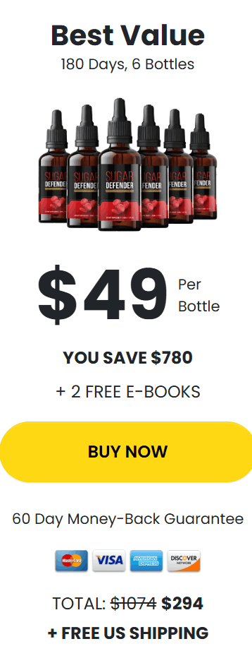 Sugar Defender price 6 bottle